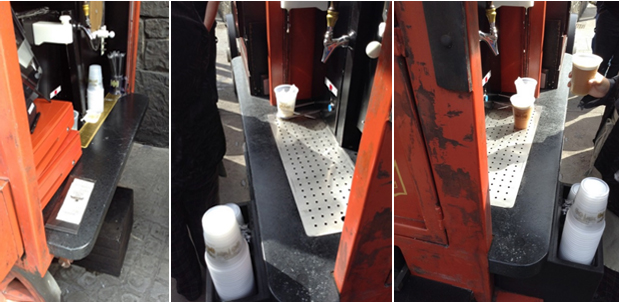 harry potter world ButterBeer cart scratches and dull surfaces