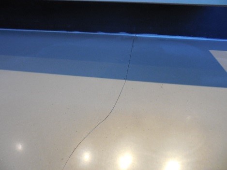 Before A 42 Inch Crack Located On The Small Bar Top Surface
